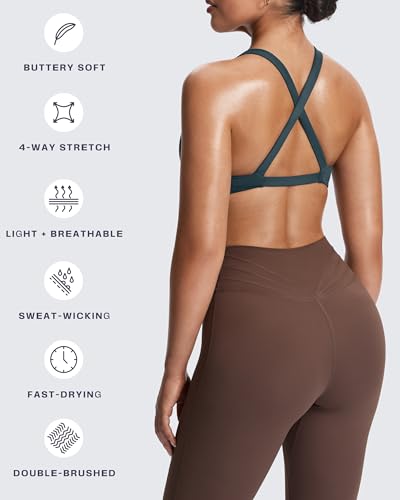 Image of Aoxjox Women's Satara Low Impact Sports Bra | chic front twist, widened cross straps, medium support,breathable fabric, workout fitness yoga crop tank, gym essential