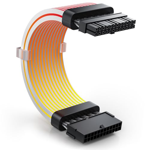 AsiaHorse 24Pin ATX Adressierbare RGB Kabel, ARGB 24PIN Mainboard Sleeved Cable, 5V 3PIN PSU...