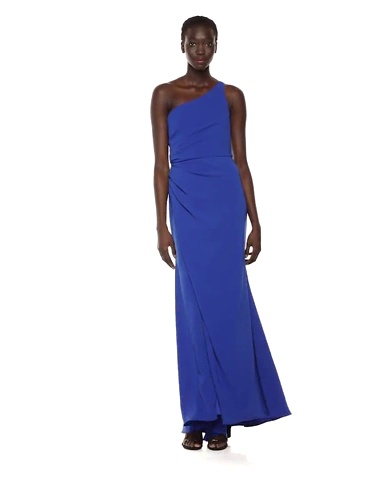 carmen marc valvo long dresses Carmen Marc Valvo Infusion V-Neck Short-Sleeve A-Line Gown w/ Beading & 3D Floral Appliques
