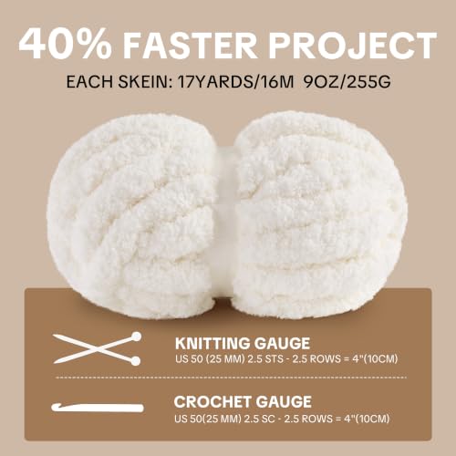 Image of HOMBYS #12 Mage Jumbo Chunky Chenille Yarn for Hand Knitting & Crocheting