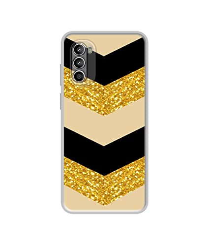 Image of Black & Gold Design Printed Silicon Soft TPU Back Case Cover for Motorola Moto G52 4G / Moto G82 5G