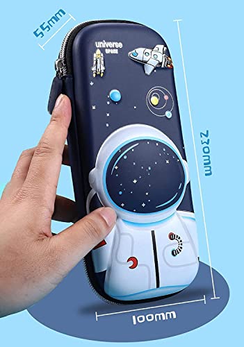 Image of LONGMIRE Plastic Big Capacity 3D Eva Space Design Pencil Pen Case, Large Storage High Capacity Bag Pouch Holder Box Organizer (Multicolor)