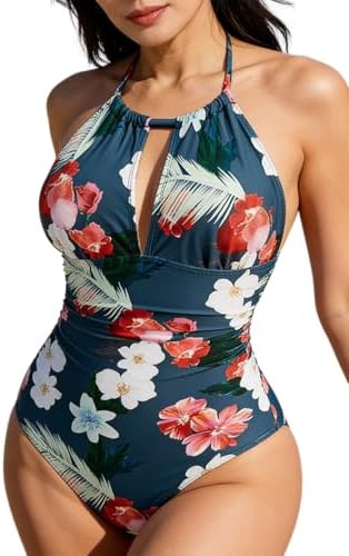 B2prity Women's One Piece Swimsuit Tummy Control Halter Bathing S...