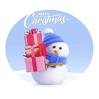 Morbuy Nappe Noël Ronde, 3D Père Noël Imprimé Nappes Élastique Ajustable Bord Imperméable Anti Taches Couverture De Table Pour Décoration Salle à Manger Jardin Fête (Happy New Year,Diamètre 90cm