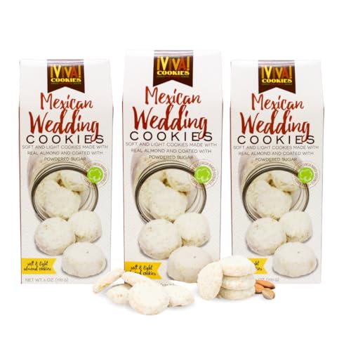 Mexican Wedding Cookies by Too Good Gourmet, 3-Pack, Buttery Almond Shortbread Coated with Powdered Sugar, Premium Treats for Dessert, Parties, Gifts, Snacks