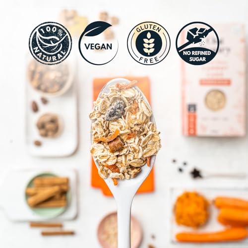 Oat Pantry Carrot Cake Porridge Oats, 400g (10 Servings) | 100% Natural, Gluten Free, High in Fibre, Vegan, No Refined Sugar | Made in UK