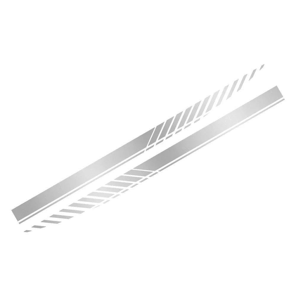 Car Door Side Skirt Racing Stripe Style Stickers Vinyl Film Decals Auto Tuning Accessories(Matt Silver)