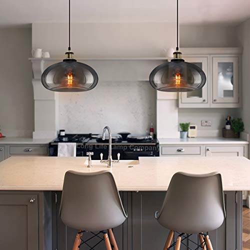 Long Life Lamp Company Modern Vintage Glass Dome Ceiling Pendant Light Shade Grey Antique Holder M0198-F - Cosy Home Interiors Long Life Lamp Company Modern Vintage Glass Dome Ceiling Pendant Light Shade Grey Antique Holder M0198-F - Image 5