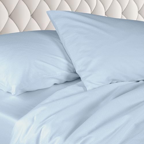 CHE COSA È INCLUSO - Il set di lenzuola da letto matrimoniale in 4 pezzi comprende 1 lenzuolo sopra di 250 x 290 cm, 1 lenzuolo con angoli di 170 x 200 cm con altezza angolo di 25 cm e 2 federe di 50 x 80 cm con chiusura a sacco di 20 cm.