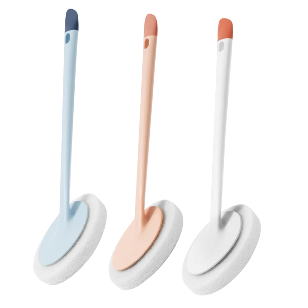 Cabilock 3 Piezas Cepillo De Limpieza De Mango Largo Cepillo De Esquina Desmontable Fregadora De Bañeras y Azulejos Fregador De Ducha Extensible Escoba De Piso TPR Baldosas De Cerámica Tina