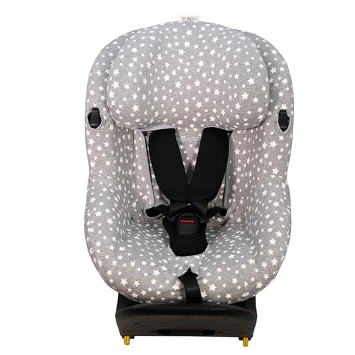 JYOKO Kids Funda de algodón para Silla de Coche Compatible con Maxi Cosi Mica I Size (White Star)