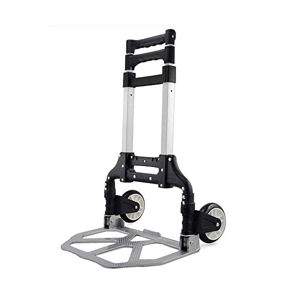 Yaheetech Sackkarre Handkarre Aluminium Transportkarre klappbar mit Ausziehbarem Teleskopgriff 100 cm Stapelkarre 75 kg belastbar