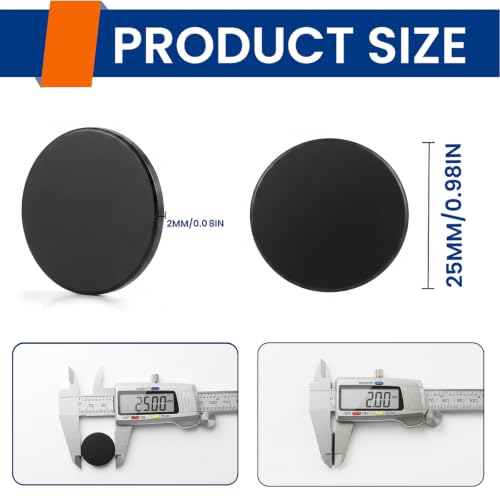Image of TRYMAG Strong Magnets Neodymium Rare Earth Magnet, 25x2mm, 6 Pack, Black