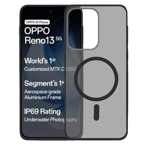 Image of amazon basics Luxury Paper Thin Case Cover for Oppo Reno 13 | Matte Finish | Compatible with magsafe | (Black, Oppo Reno 13)