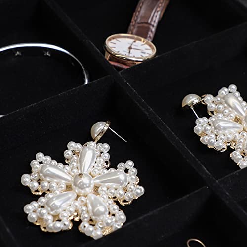 Wudygirl WULI-JM1001-12 Jewelry Tray Clear Lid 12 Grid Jewelry Organizer Case Boxes Stackable Display Organizer Removable thumb #2