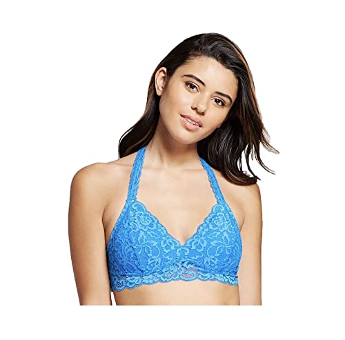 Xhilaration Women Lace Racerback Padded Bralette Electra Blue L