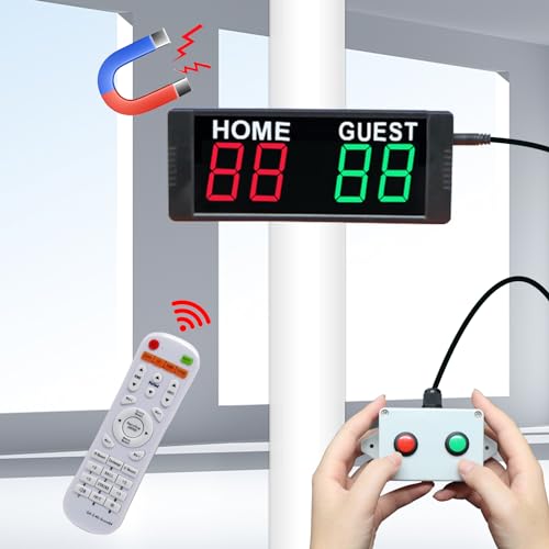 YZ Magnetic Battery Powered Cornhole Scoreboard, Portable Digital Scoreboard with Remote, Ping Pong Score Keeper with Button Control, Electronic Scoreboard for Basketball/Volleyball/Billiard/Yard Game