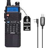 BaoFeng UV-5R High Power Two Way Radio Tri-Power Portable Ham Radio with PL 2303 Program Cable