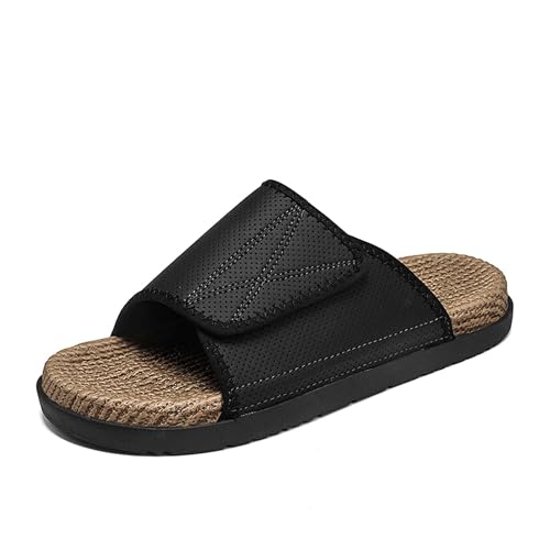 Men's Slide Sandals Summer Anti-Slip Breathable Beach Flip-Flops Comfortable Thick Sole Home Open-Toe Shower Clogs Large Size 6-14