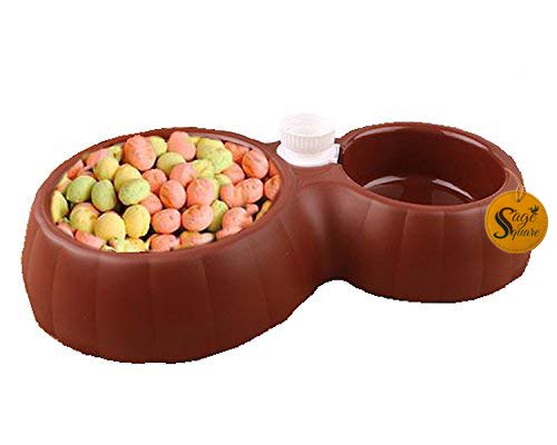 Sage Square 2 in 1 Anti Slip Food Bowl with Water Bowl for Dog/Cat/Puppy/Kitten and Other Pets (Brown) (B07B2F22JM) Amazon Price History, Amazon Price Tracker
