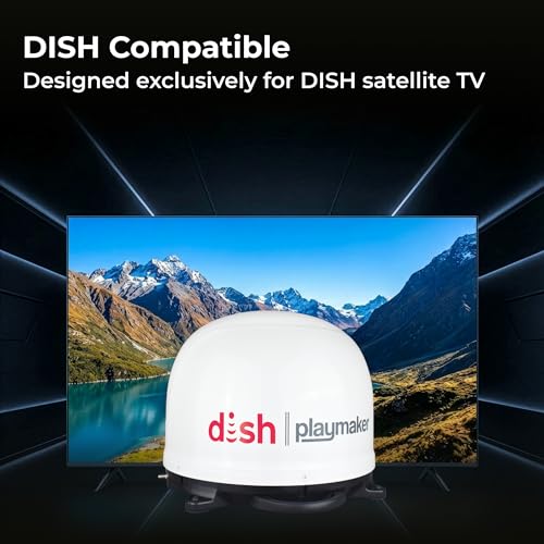 Image of Winegard Dish Playmaker PL-70LR - Automatic Portable Satellite Antenna with Wally HD Receiver & 25 Ft Coax - RV, Camping, Tailgating, Outdoor, TV Connectivity - Refurbished - White