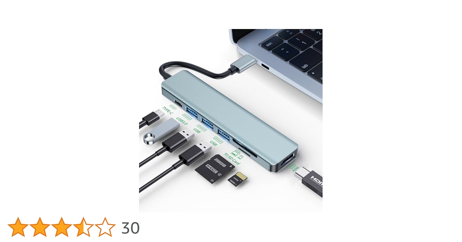 Amazon | 【2024新改良】Veeiid USB C ハブ 7-IN-1 USB3.0 Type