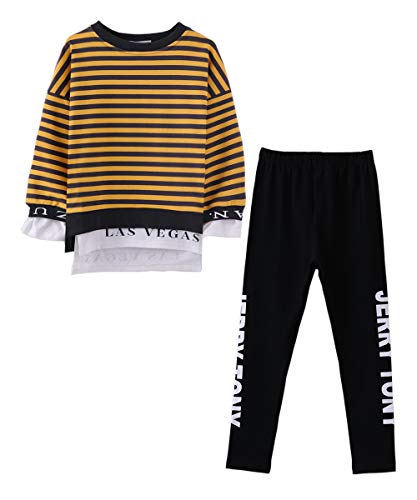 Image of Urtrend Little Girls' Kids 2 Pieces Long Sleeve Top Pants Leggings Clothes Set Outfits