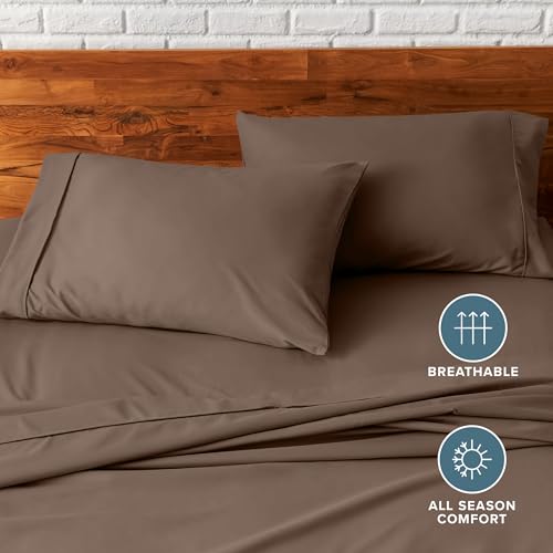 Image of Bare Home Microfiber Pillow Cases - King Size Set of 2 - Cooling Pillowcases - Double Brushed - Cocoa Pillowcases Two Pack - Easy Care (King Pillowcase Set of 2, Cocoa)