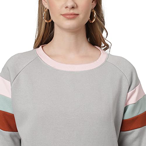 Image of Campus Sutra Cotton Women High Neck Sweatshirt