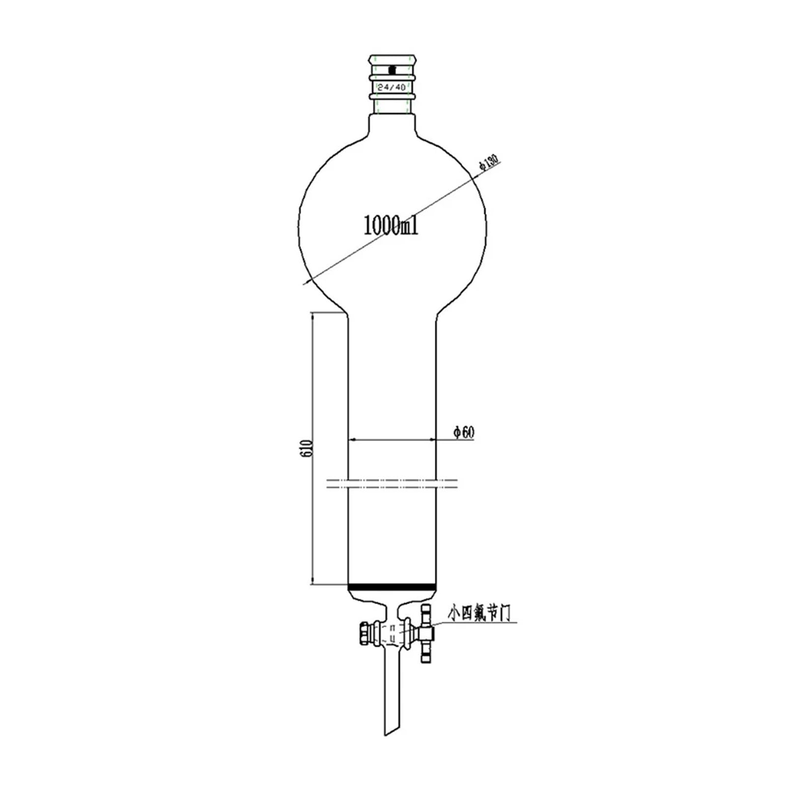 Flash-Chromatographiesäule mit Aufbewahrungslampe, Sandplatte G2, kein Anschluss, verstärkte Verbindung 24/40, 4 mm PTFE-Membran, C39 (C396040CQ)