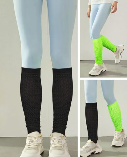 Image of Womens Leg Warmers Winter Warm Knit Long Boot Socks Slouch Knee High 80s for Party Dance Sports