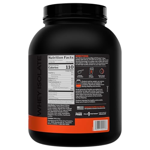 Image of Rule 1 Proteins R1 Protein Whey Isolate, Strawberry Banana, 44 Servings | 25g of Protein from Whey Isolates and Hydrolysate isolates for Workout Recovery and anytime use