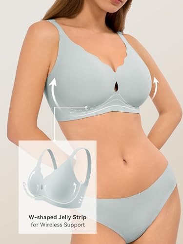 Image of LUCKMEEY Bras for Women No Underwire Wave Push Up Wireless Bra Seamless Bras Full Coverage Bralettes Lift Everyday Bras