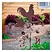 JHGF Rooster Gardens Weathervane,Roofs Weather Vane Retro Vertical Metal Iron Art Decor Outdoor Patio Wind Vane Lawns Western Style Ornament,Metallic (Metallic)