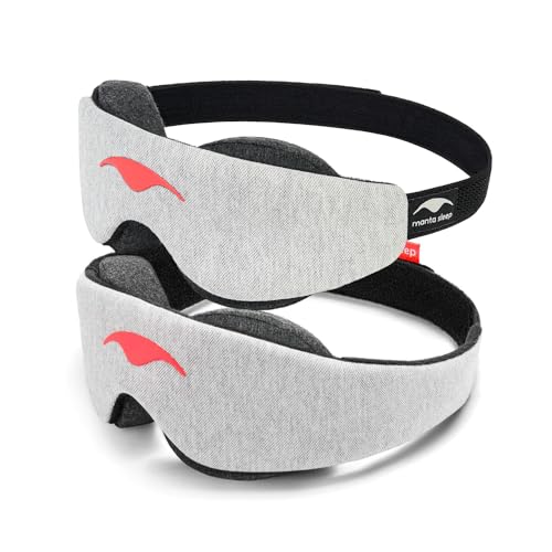 Manta Sleep Dream Duo Bundle - Manta Sleep Mask + Manta Slim Sleep Mask - 100% Total Blackout, Fully Adjustable, Zero Eye Pressure Eye Mask for Sleeping, Deep Rest, Travel, Napping