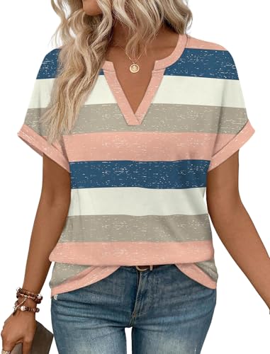 Image of WIHOLL Womens Blouses Spring Tops Short Sleeve Shirts Dressy Casual Summer Vacation Fashion Clothing 2026