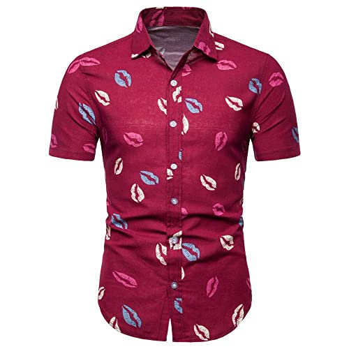 Chemise de plage pour hommes à manches courtes et imprimé tropical séchage rapide