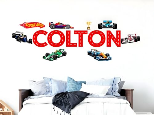 Vinilo Decorativo Personalizado para Niños Tema Carreras