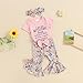 Baby Girl Clothes Summer Letter Short Sleeve Romper Tops Boho Floral Flared Pants Headband Newborn Outfits (Pink, 6-12 Months)