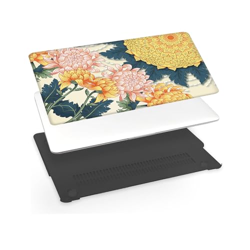 Protector MacBook Air 13.6 A2681 A3113 Plastico Flor Amarilla Touch ID 6