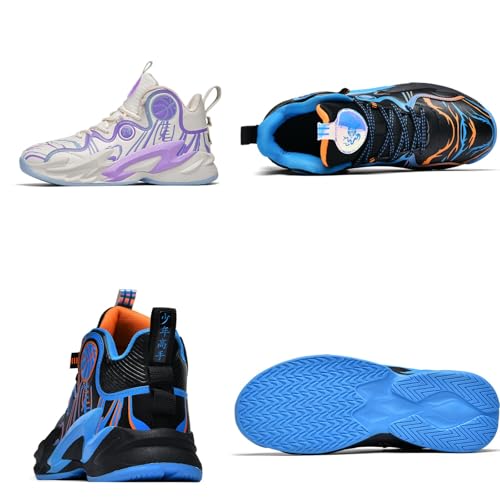 didopery Tênis de basquete masculino com cadarço e cano alto, moderno, antiderrapante, para uso ao a