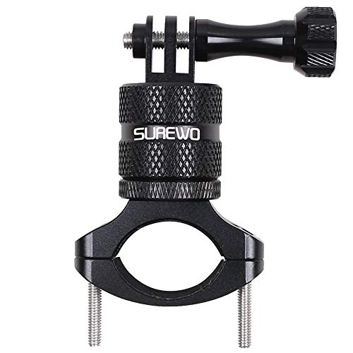 SUREWO Bike Mount for Action Cameras, Aluminum Handlebar Mount Compatible with GoPro Hero 13/12/11/10/9/8/7/6/5 Black, GoPro Max, DJI Osmo Action 5/4/3/2, Crosstour and More