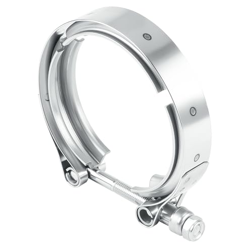 Godimg Lot de 1 collier d'échappement à bride en V en acier inoxydable 304 pour turbo, destiné aux tuyaux d'échappement de 2,5 pouces (63,5 mm) (lot 1 sans...