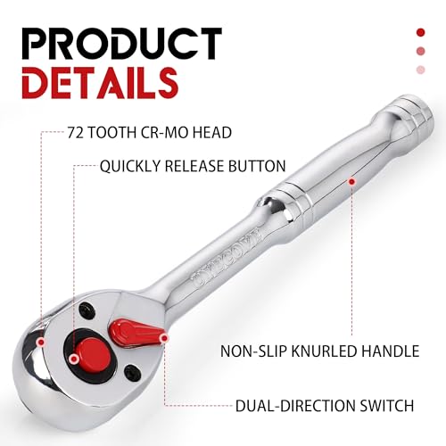 Image of 1 /4 Inch Drive Ratchet Wrench Socket Wrench 5.9'' /15cm