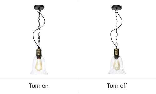 Miniatura 6 de Lámpara colgante de cristal transparente retro vintage industrial lámpara colgante de cadena ajustable con enchufes E27E26 para el hogar, oficina,