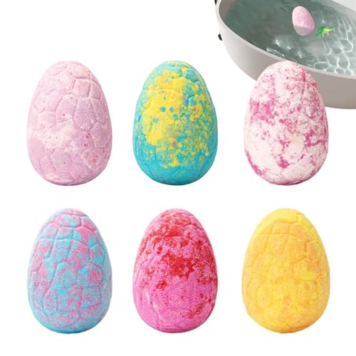 Burbuja de baño hecha a mano | 6 piezas ducha delicada refrescante con dinosaurio juguete, bola efervescente de baño – para cumpleaños fiesta familiar niños niñas niños