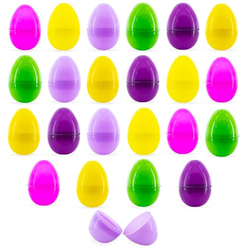 BestPysanky Set of 24 Mini Multicolored Plastic Easter Eggs 1.75 Inches