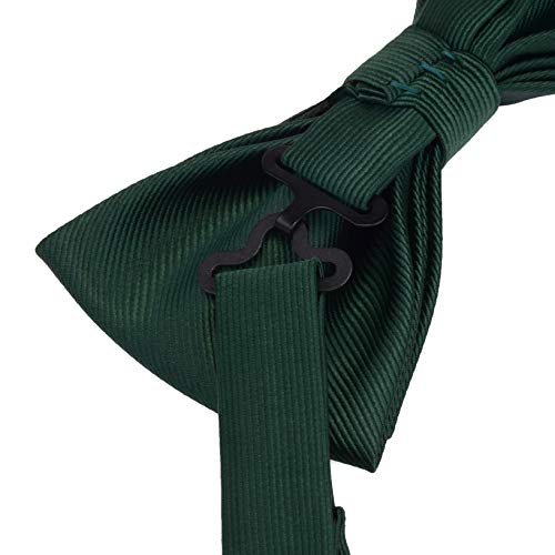 Image of GUSLESON Mens Solid Color Two Layer Pre-tied Bow Tie and Pocket Square Cufflink Set with Gift Box