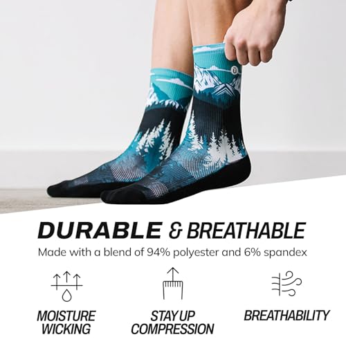 Outway Novelty Crew Socks for Men & Women, Breathable, Moisture-Wicking Athletic Calf Socks with Arch Support3