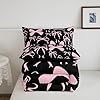 Feelyou Bow Bedding Set Boys Girls Queen Size Black Pink Girls Bow Comforter Set for Kids Women Men Ultra Soft Cute Bowknot Comforter Kawaii Bow Duvet Set Room Decor Lovely Decor Quilt Set #5
